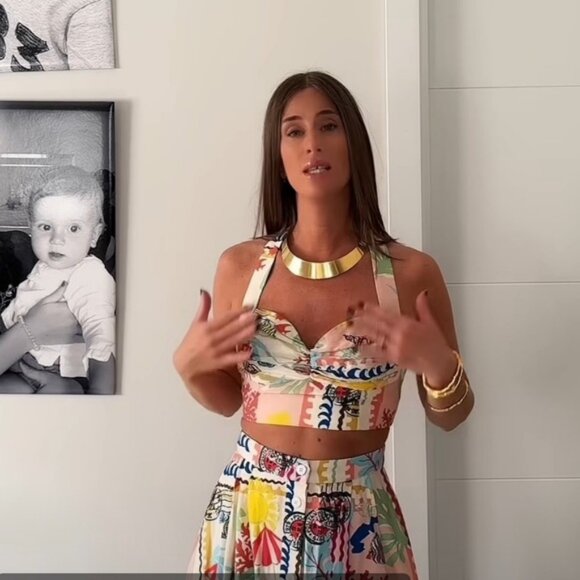 Zara 2-piece PATCHWORK PRINT TOP and PATCHWORK PRINTED CAPE SKIRT - Picture 5 of 11